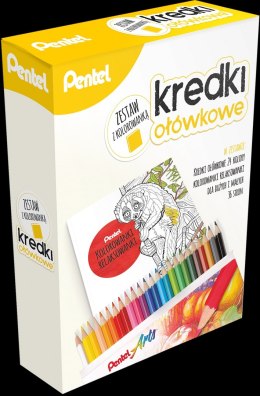 Zestaw_kredek PENTEL z kolorowanką CB8-24 z KOLOROWANKĄ
