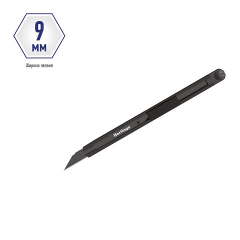Nóz papierniczyDouble black, 9 mm, stal ostrza SK-2 o kącie 30, obudowa metal, euro zaw. 316195/84986 Berlingo