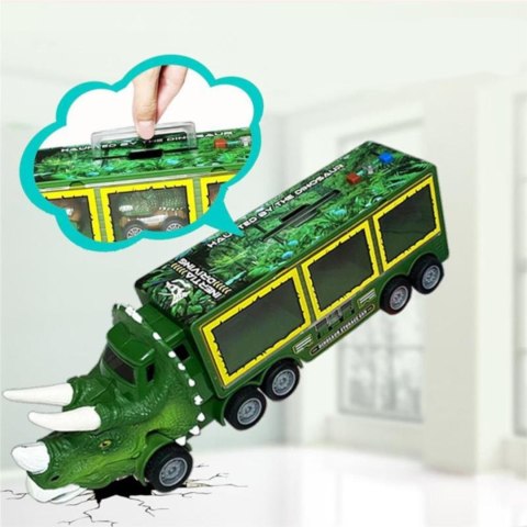 CIĘŻARÓWKA DINOZAUR Z AUTAMI AUTA TIR LAWETA 1300A