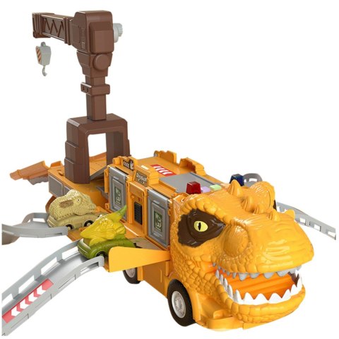 CIĘŻARÓWKA DINOZAUR Z AUTAMI T-REX AUTA DŹWIG 692A