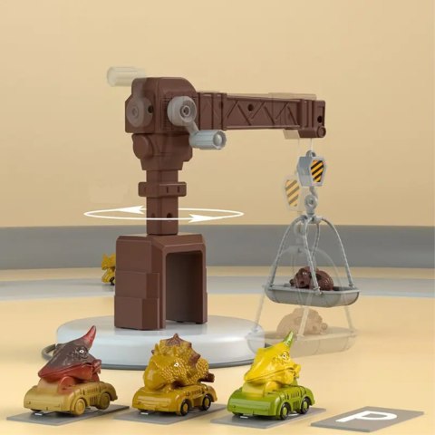 CIĘŻARÓWKA DINOZAUR Z AUTAMI T-REX AUTA DŹWIG 692A