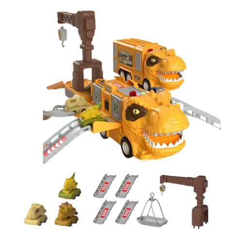 CIĘŻARÓWKA DINOZAUR Z AUTAMI T-REX AUTA DŹWIG 692A