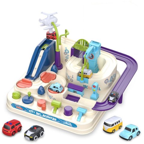 Interaktywny tor przeszkód samochodowy zjeżdżalnia helikopter 4 auta 802A