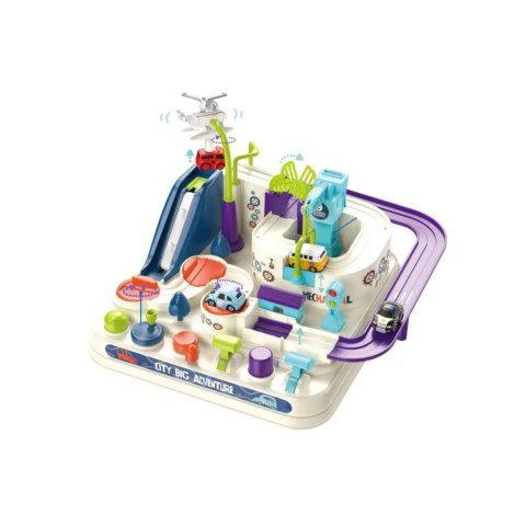 Interaktywny tor przeszkód samochodowy zjeżdżalnia helikopter 4 auta 802A