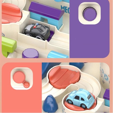 Interaktywny tor przeszkód samochodowy zjeżdżalnia helikopter 4 auta 802A