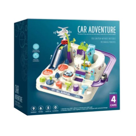 Interaktywny tor przeszkód samochodowy zjeżdżalnia helikopter 4 auta 802A