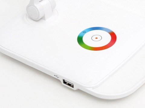 Lampka biurkowa biała LED 12W PDLQ60 USB CHARGER WHITE Platinet