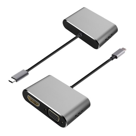 Adapter przejściówka usb-c 3.1 VGA HDMI 4k PLATINET PMMA9832