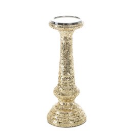 SZKLANY ŚWIECZNIK DEKORACYJNY MELIA (01) ZŁOTY