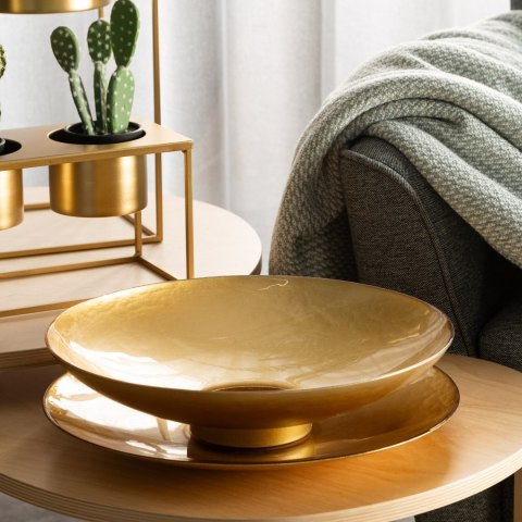 SZKLANA PATERA EUROFIRANY   DEKORACYJNA    KALA (FI) 37X4 CM SREBRNY