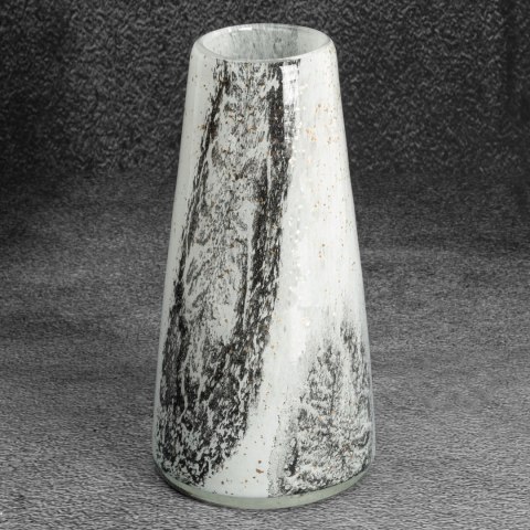 SZKLANY WAZON DEKORACYJNY EUROFIRANY LUCAS (02) 11X11X22 CM KREMOWY