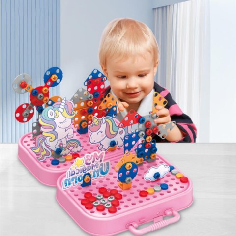 Klocki konstrukcyjne zestaw kreatywny jednorożec 335