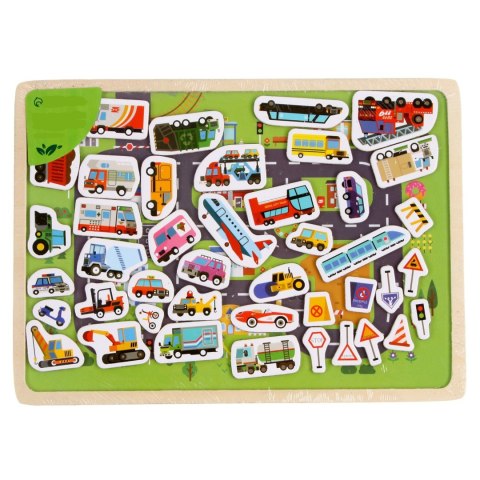 Układanka tablica puzzle magnetyczne samochody pojazdy transport MTF-C01