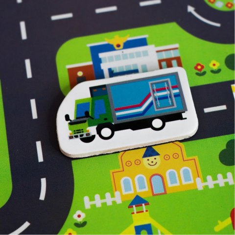 Układanka tablica puzzle magnetyczne samochody pojazdy transport MTF-C01