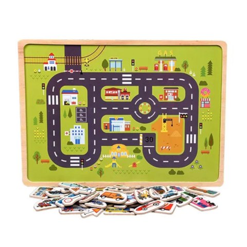 Układanka tablica puzzle magnetyczne samochody pojazdy transport MTF-C01