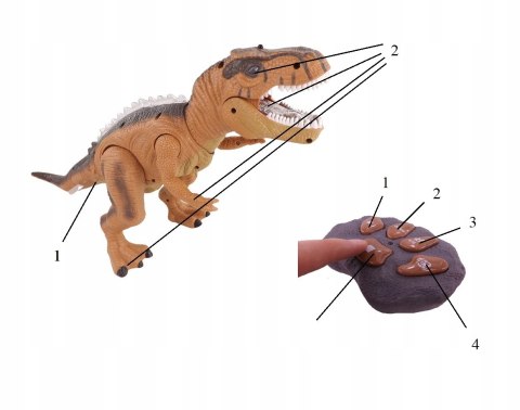 DINOZAUR T-REX PILOT DŹWIĘKI ŚWIATŁA f161B