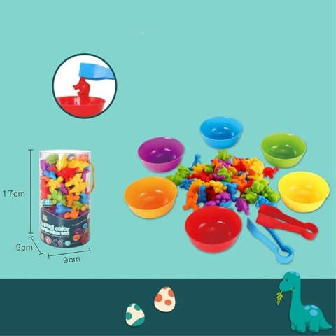 Gumowe dinozaury gra sorter montesorri 2188-20