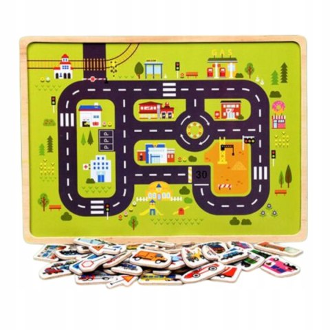 Układanka tablica puzzle magnetyczne samochody pojazdy transport MTF-C01