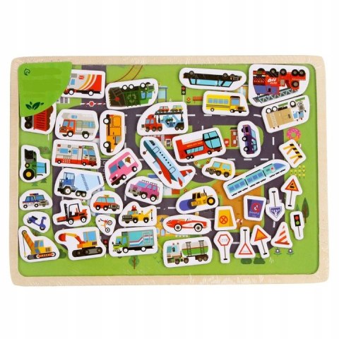Układanka tablica puzzle magnetyczne samochody pojazdy transport MTF-C01