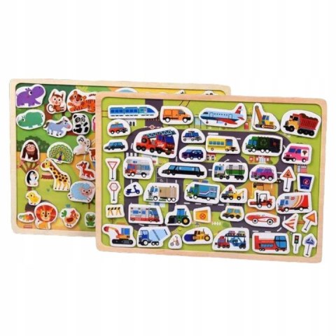 Układanka tablica puzzle magnetyczne samochody pojazdy transport MTF-C01