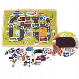 Układanka tablica puzzle magnetyczne samochody pojazdy transport MTF-C01