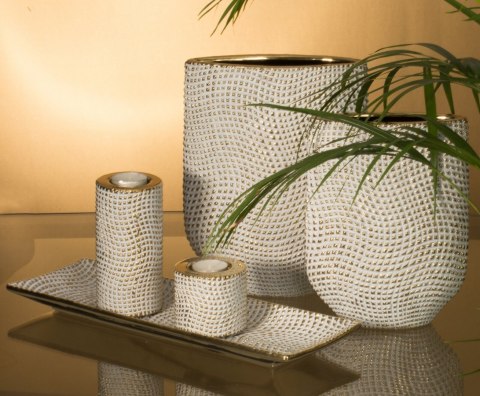 PATERA DEKORACYJNA EUROFIRANY  VERDA 40X14X3 CM BIAŁY