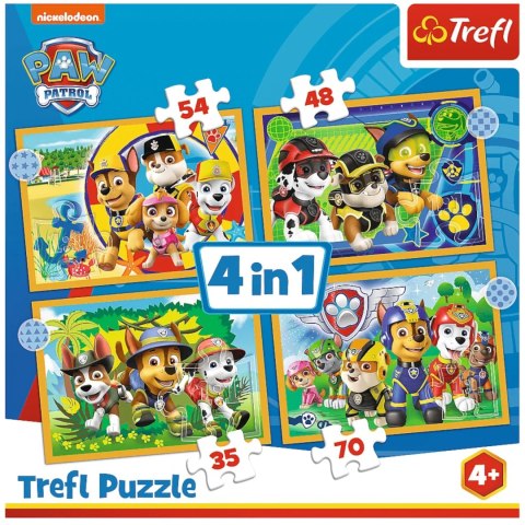 Puzzle 4w1 Psi Patrol wakacyjny 4+ Trefl 34395
