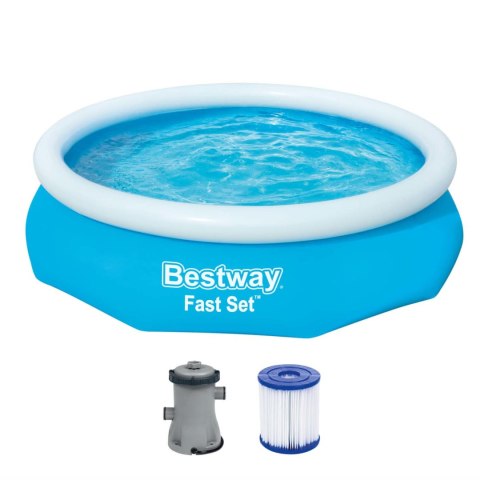 BESTWAY BASEN OGRODOWY ROZPOROWY OKRĄGŁY POMPA FLIRTUJĄCA 305x76cm 57270