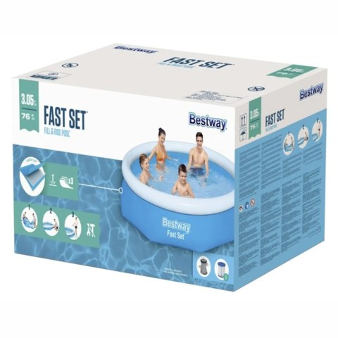 BESTWAY BASEN OGRODOWY ROZPOROWY OKRĄGŁY POMPA FLIRTUJĄCA 305x76cm 57270