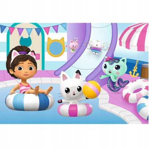 Puzzle Koci Domek Gabi 60 elementów Gabi na basenie Trefl 17393